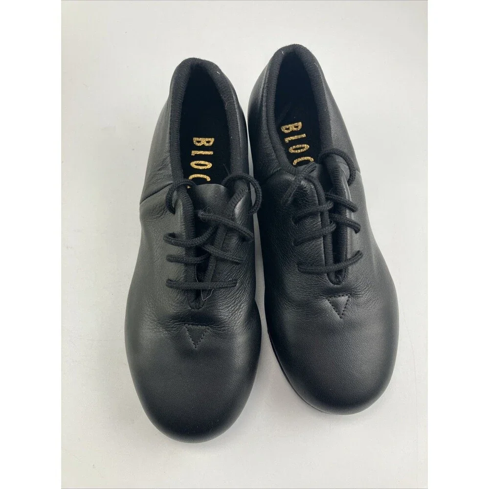 S0388G Bloch Lace Up Black Tap Flex Shoes Shockwave #4 - Kids Size 11.5 - Picture 3 of 8